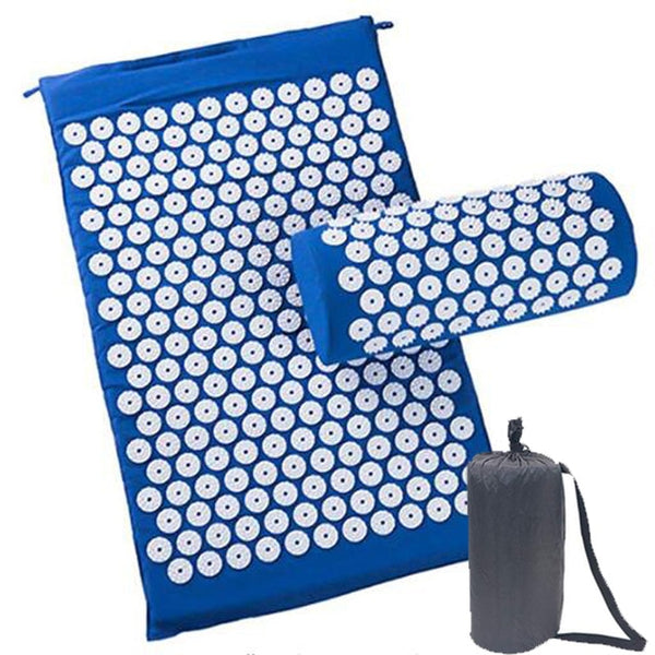 Foldable Yoga Mat Acupuncture Massager Set Cushion Sports Relieve Stress Pain With Pillow Carrying Bag