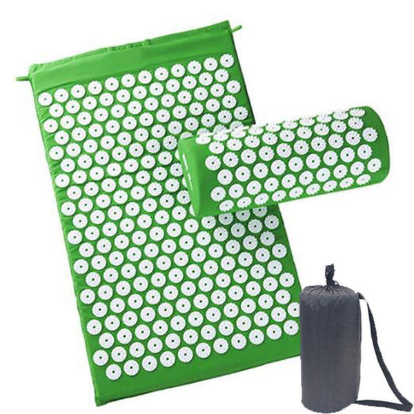 Foldable Yoga Mat Acupuncture Massager Set Cushion Sports Relieve Stress Pain With Pillow Carrying Bag