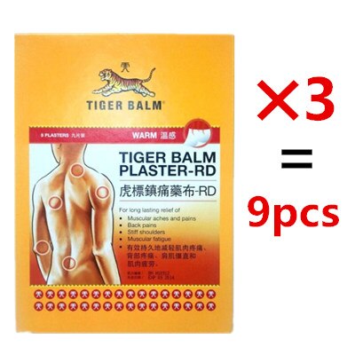 9 Sheets Tiger Balm Plaster medical Patch Pain Relieving, Warm Medicated Pain Relief, Plaster-RD, Relief Muscular Aches 10*14cm