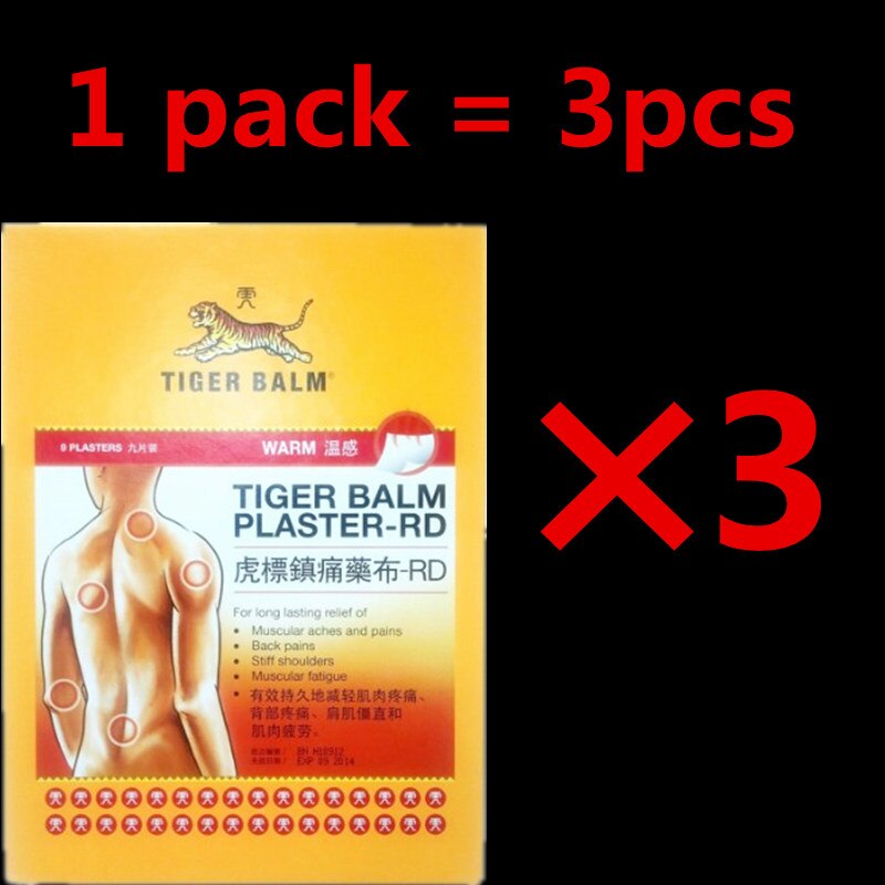 9 Sheets Tiger Balm Plaster medical Patch Pain Relieving, Warm Medicated Pain Relief, Plaster-RD, Relief Muscular Aches 10*14cm