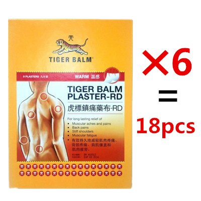 18 Sheets Tiger Balm Plaster medical Patch Pain Relieving, Warm Medicated Pain Relief, Plaster-RD, Relief Muscular Aches 10*14cm