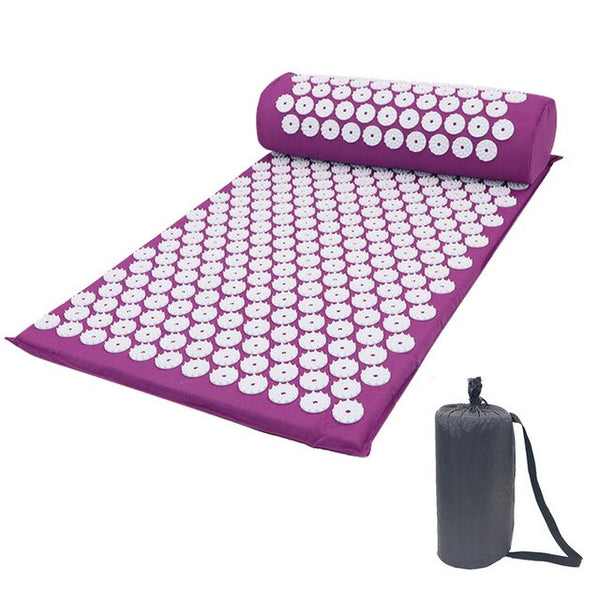Massage mat Cushion Shakti Mat Acupressure Relieve Back Body Pain Spike Mat Acupuncture Massage Yoga Mat with Pillow 66*42cm